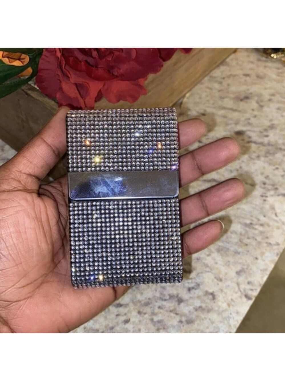 Bling Rhinestone Business Card Holder - Picture 3 of 6